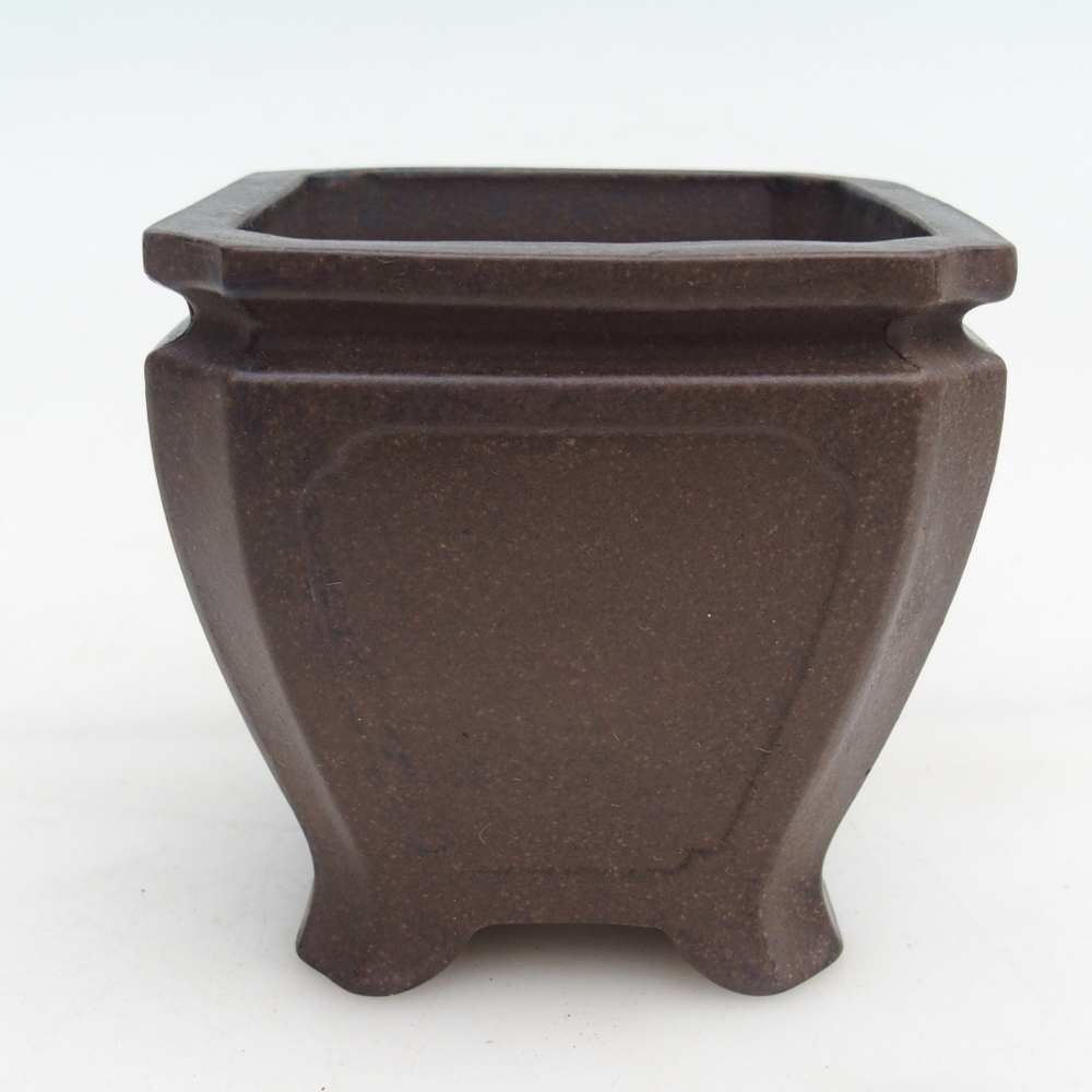 Bonsaischale aus Keramik 10 x 10 x 9,5 cm, Farbe bräunlich ocker