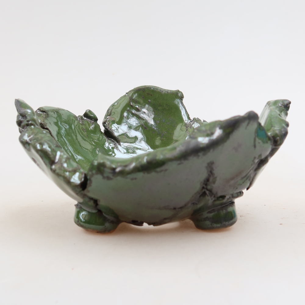Keramikschale  12 x 11 x 6,5 cm, Farbe: grün