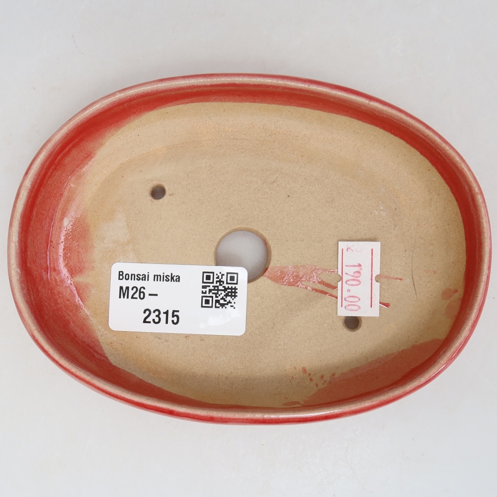 Keramik-Bonsai-Schale, 13 x 9,5 x 2,5 cm, Farbe: rot