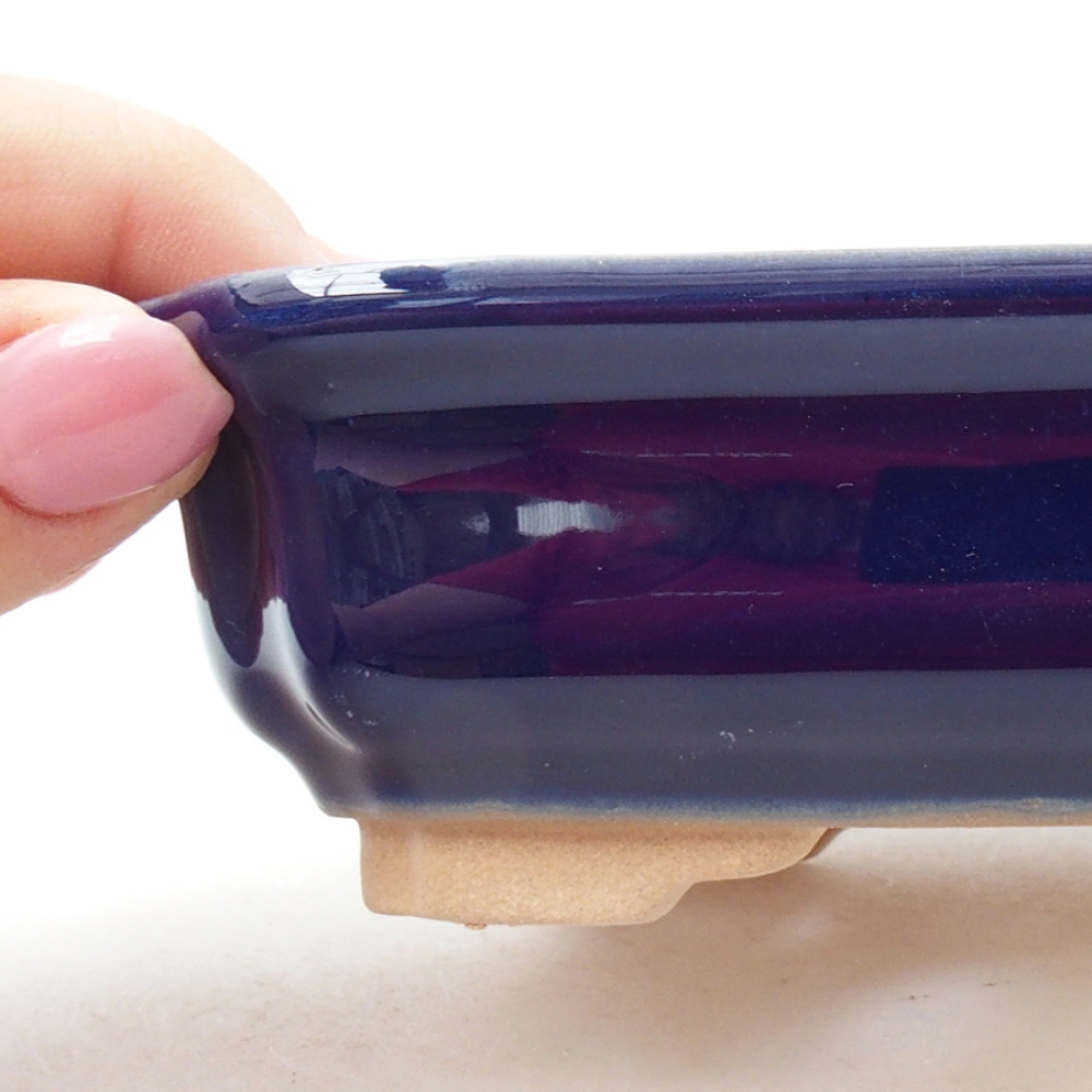 Bonsaischale aus Keramik 14 x 11 x 4 cm, Farbe blau