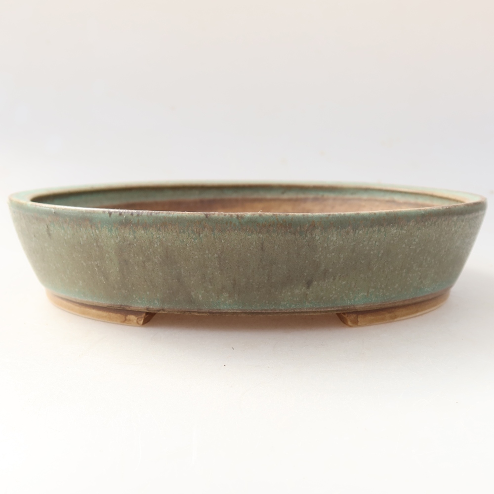Bonsaischale aus Keramik 21 x 19 x 4,5 cm, grün
