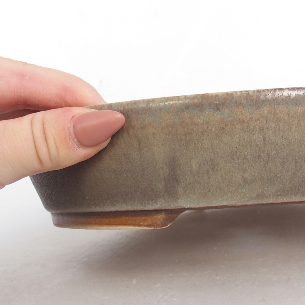 Bonsaischale aus Keramik 22,5 x 20 x 4,5 cm, grün