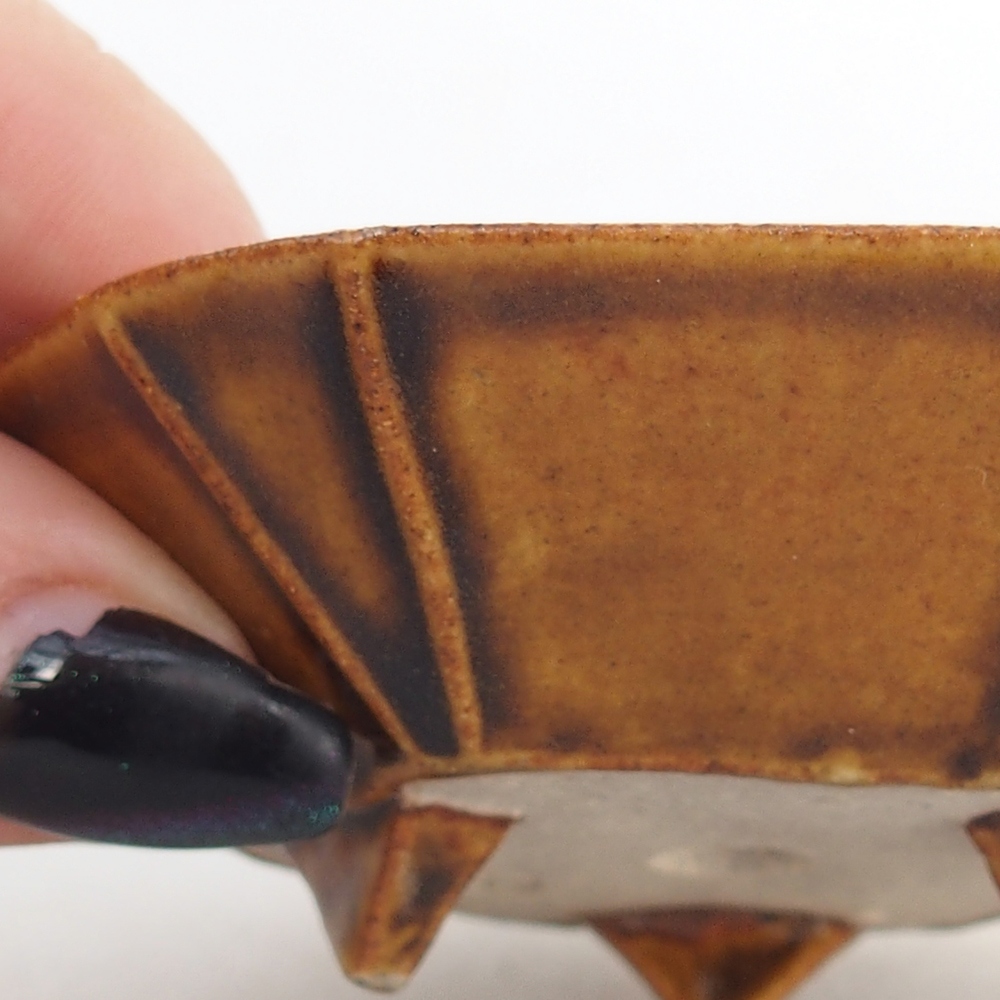Bonsaischale aus Keramik 8,5 x 8 x 2,5 cm, braun