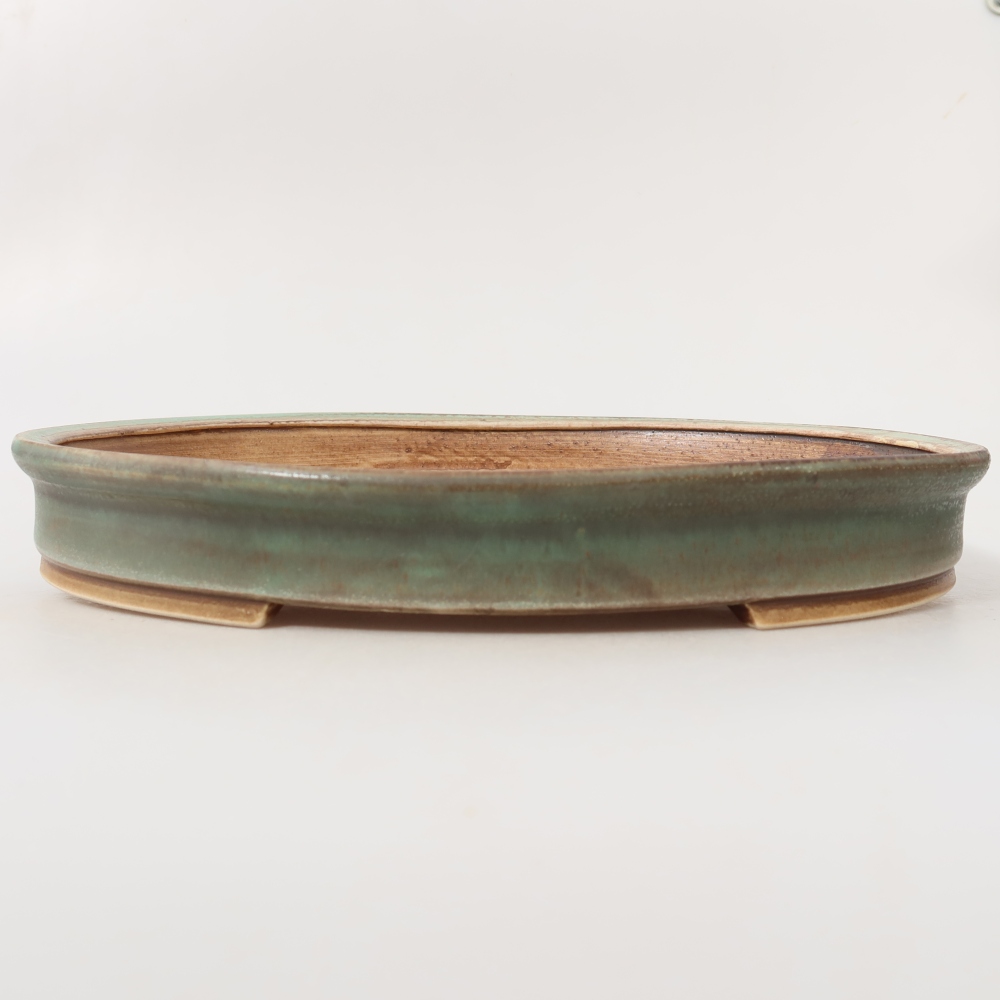 Keramik-Bonsai-Schale 30,5 x 26,5 x 4 cm, Farbe: grün