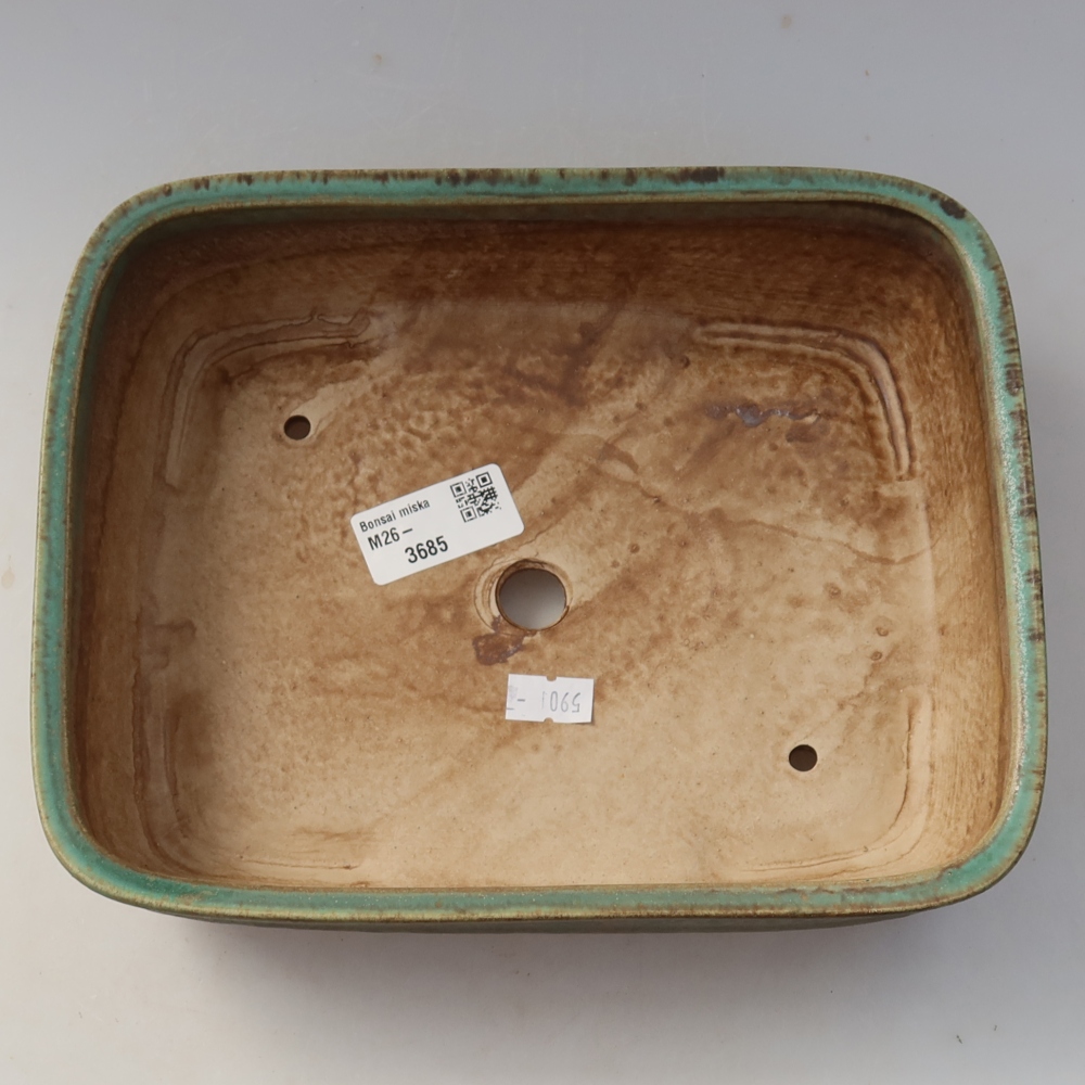 Keramik-Bonsai-Schale 22,5 x 18 x 6 cm, Farbe: grün