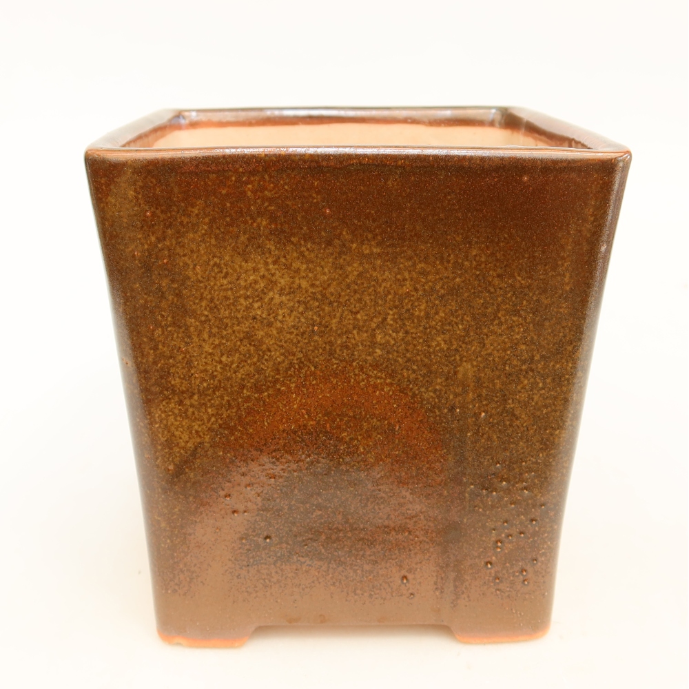 Keramik-Bonsai-Schale 13 x 13 x 14 cm, Farbe: braun