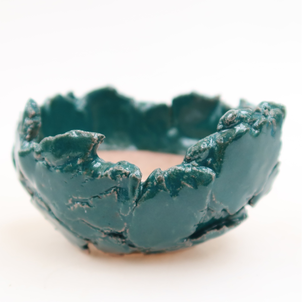 Keramikschale 9 x 8 x 5 cm , Farbe grün