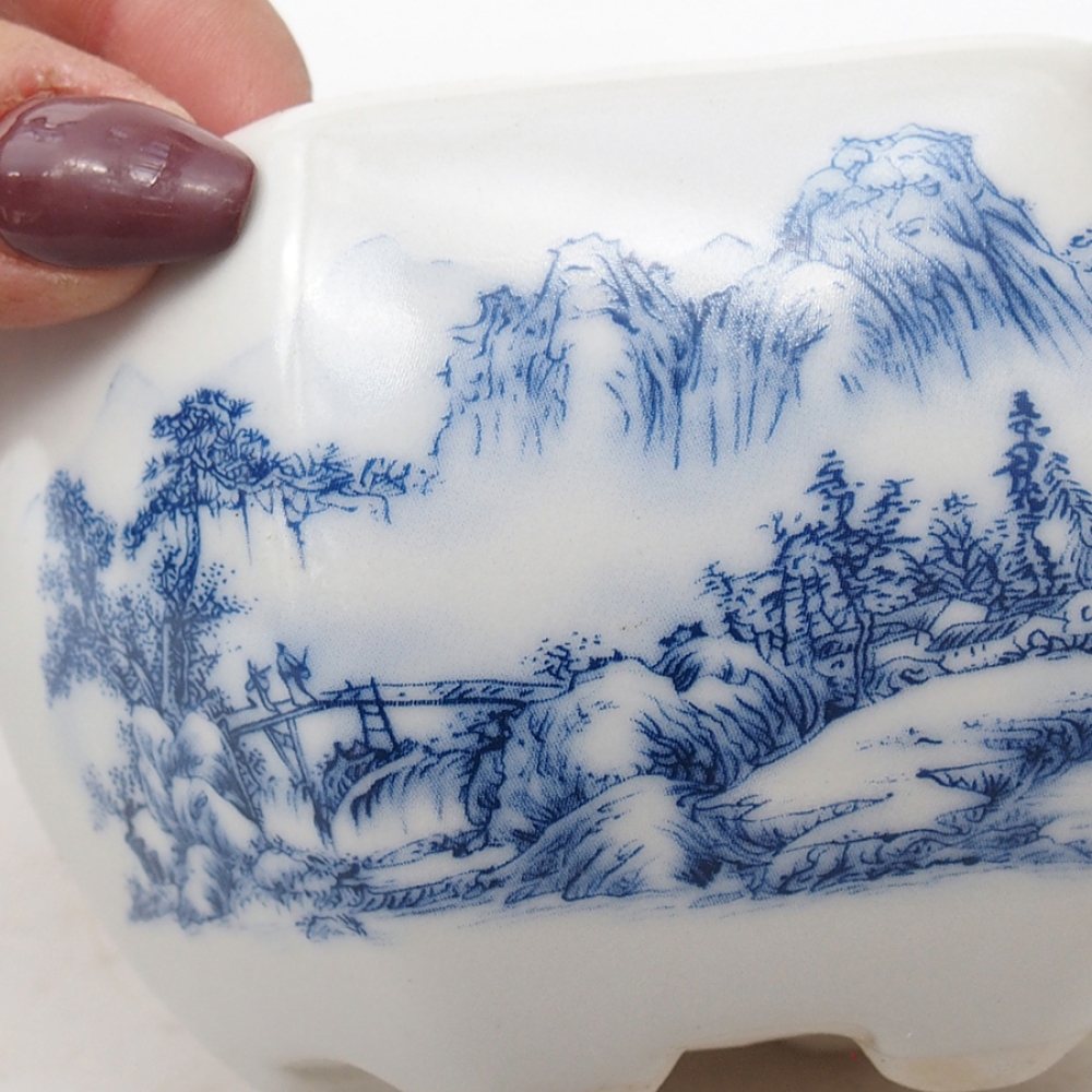 Bonsaischale aus Keramik 10 x 9 x 6 cm, weiß