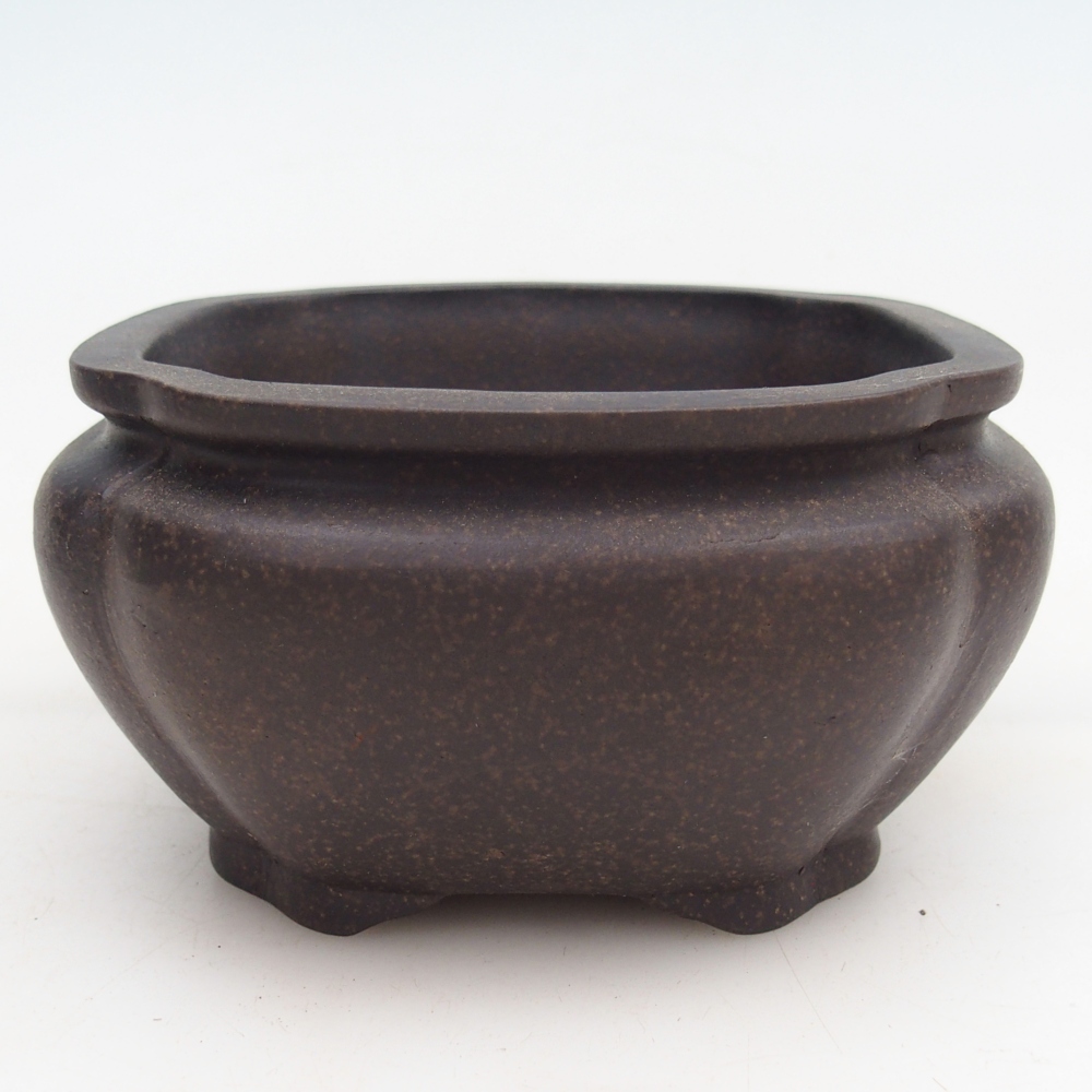 Bonsaischale aus Keramik 12 x 12 x 7 cm, Farbe bräunlich ocker