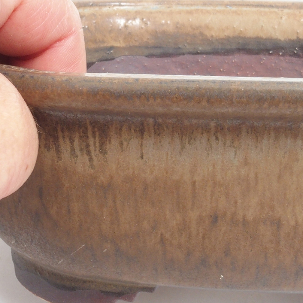 Bonsaischale aus Keramik 10 x 8,5 x 4 cm, braun