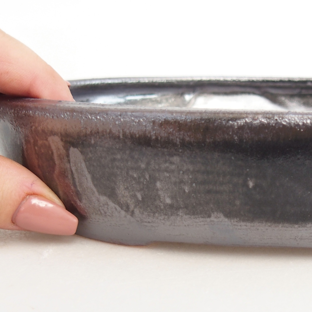 Bonsaischale aus Keramik 22 x 17 x 4 cm, schwarz
