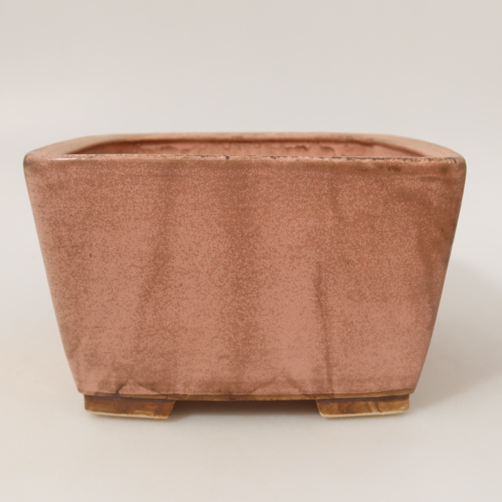 Bonsai-Schale aus Keramik, 16 x 16 x 10 cm, Farbe: Rosa