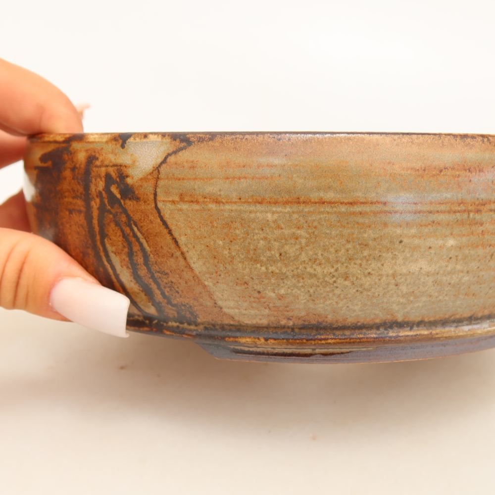 Keramik-Bonsai-Schale 17 x 17 x 5,5 cm, Farbe: braun