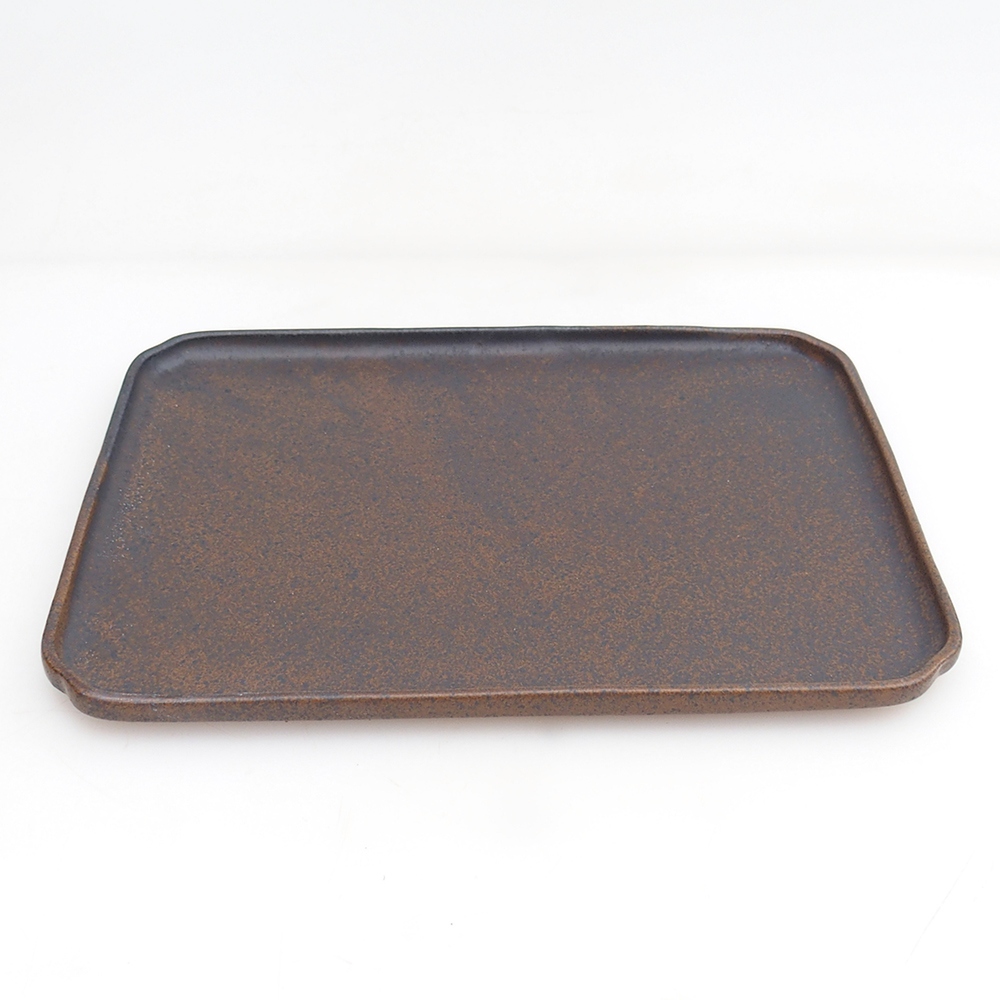 Keramikschale H07 - 28 x 19 x 1,5 cm - braun