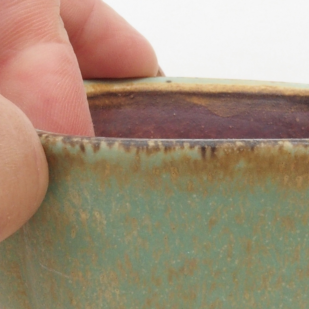 Bonsaischale aus Keramik 10 x 8,5 x 4 cm, braun