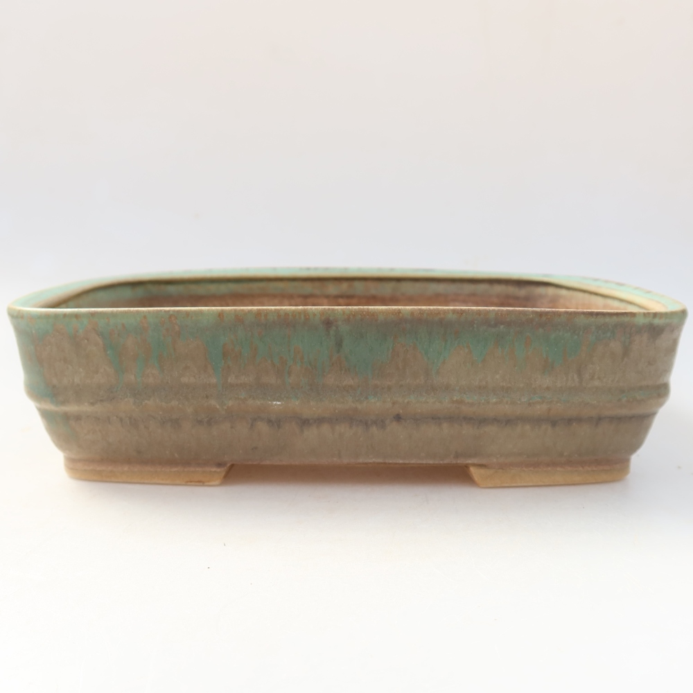 Keramik-Bonsai-Schale 22,5 x 18 x 6 cm, Farbe: grün
