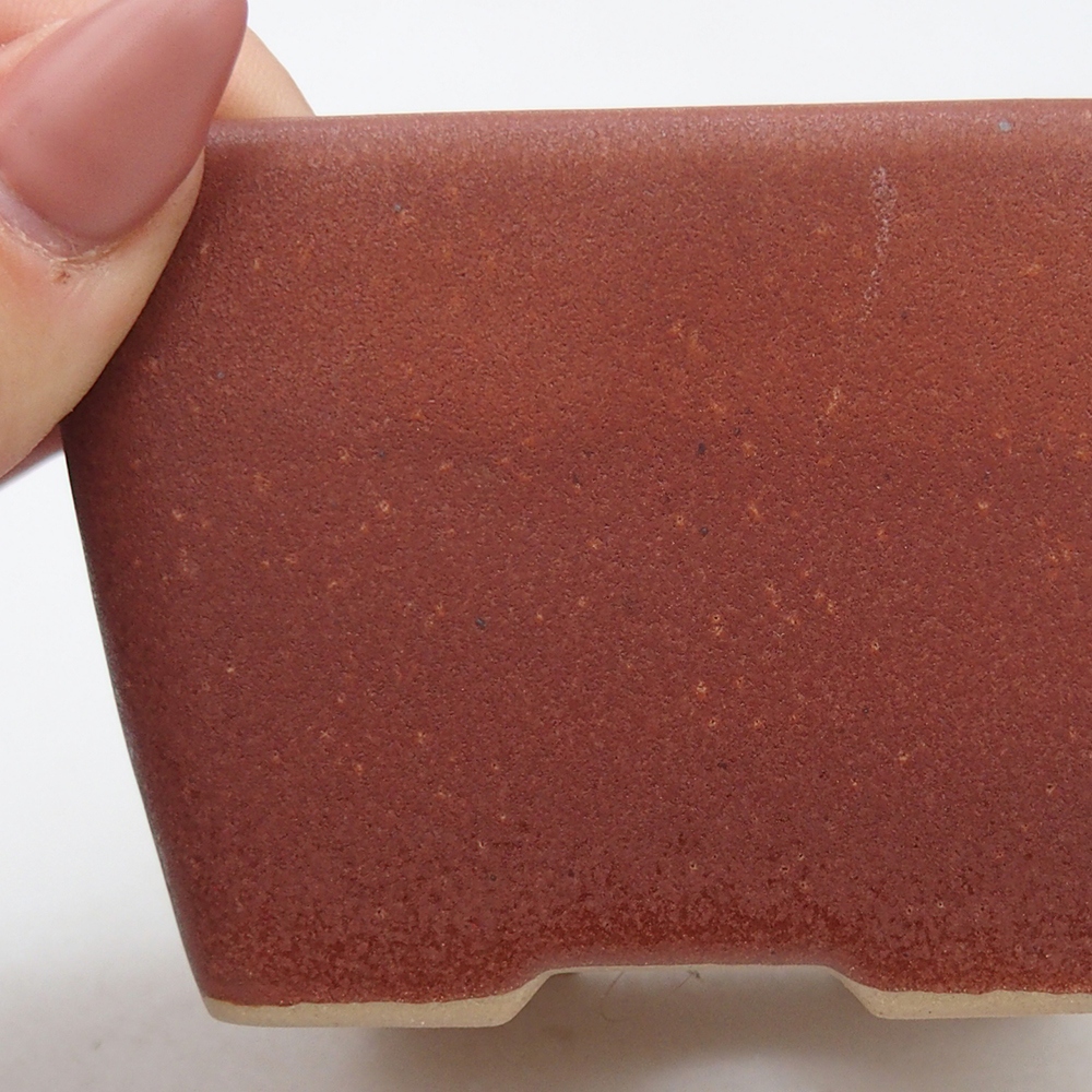 Bonsaischale aus Keramik 8,5 x 8,5 x 6 cm, bordeauxrot