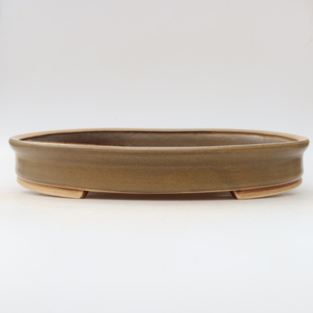 Keramik-Bonsai-Schale 31 x 27 x 4,5 cm, Farbe: braun