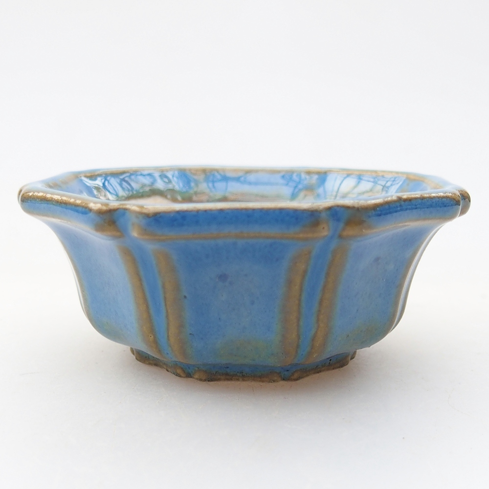 Mini-Bonsaischale 6 x 6 x 2,5 cm, Farbe blau
