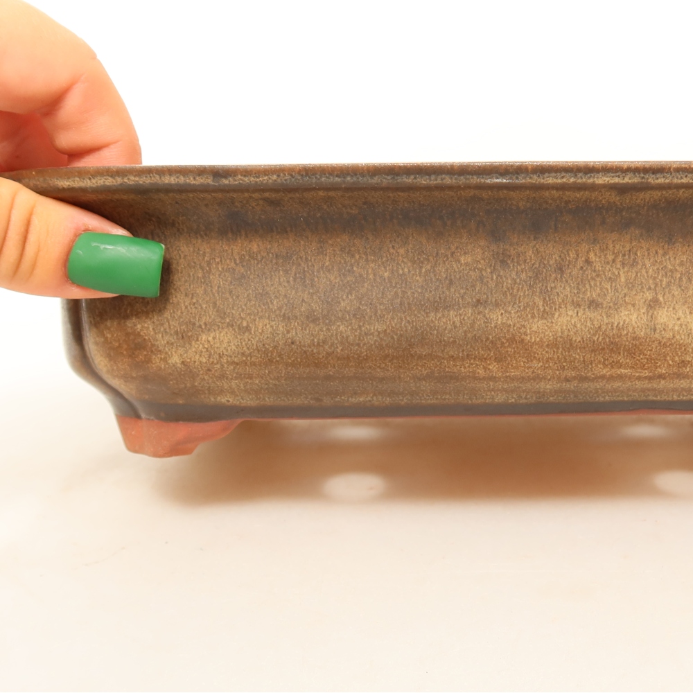 Keramikschale  24,5 x 17,5 x 6 cm, Farbe: braun