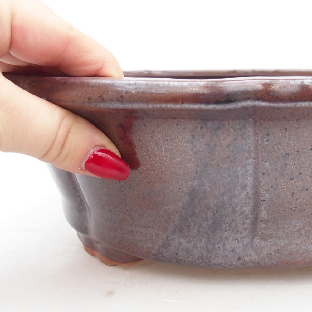 Bonsaischale aus Keramik 26,5 x 26,5 x 8,5 cm, braun