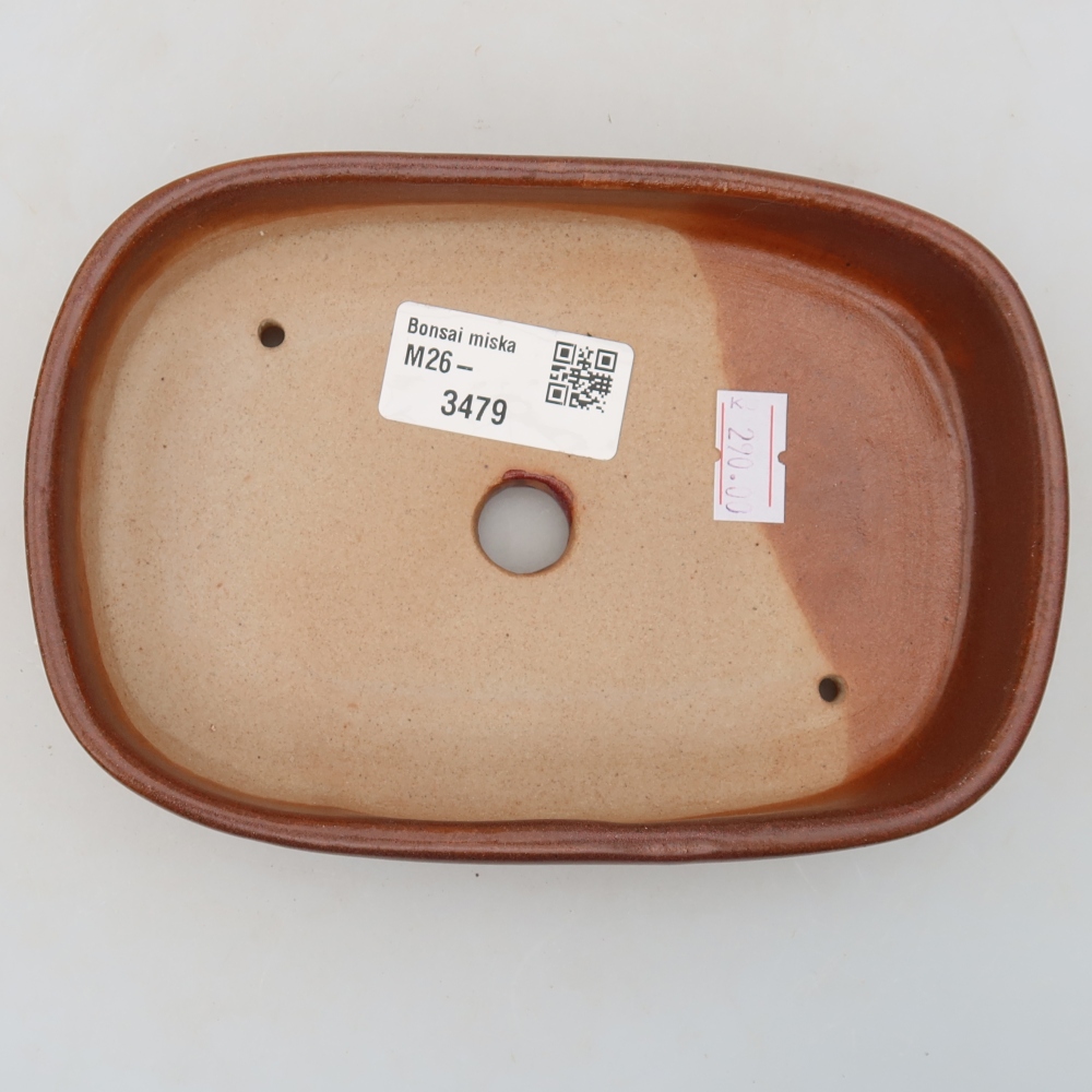 Keramik-Bonsai-Schale, 16 x 11 x 3,5 cm, Farbe: weinrot
