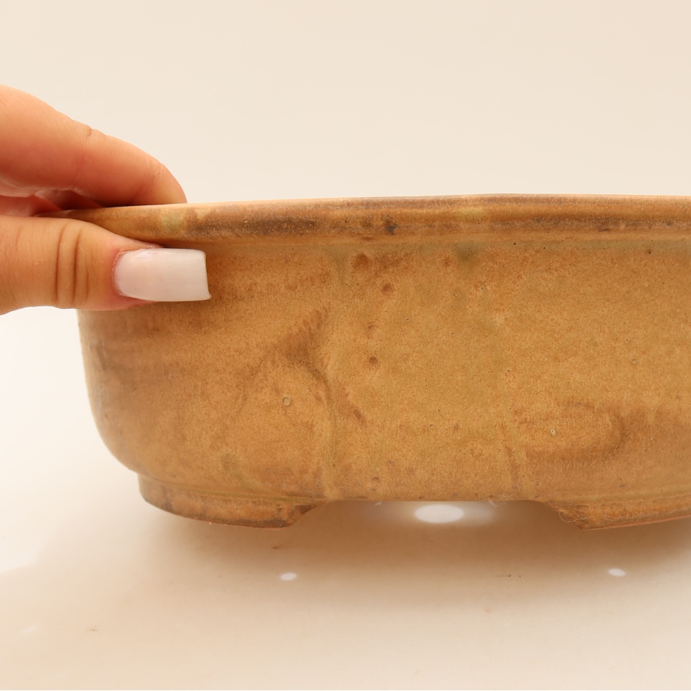 Bonsaischale aus Keramik 23 x 19 x 7 cm, braun