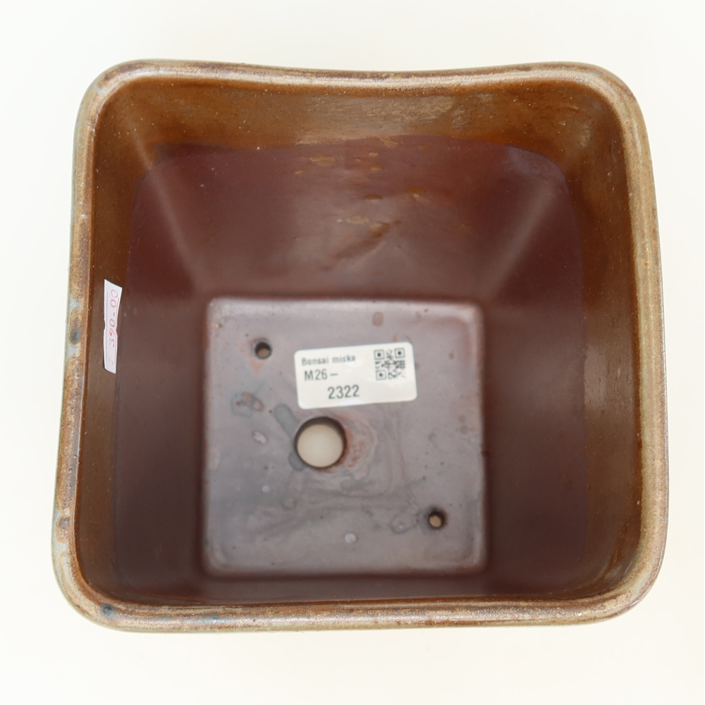 Bonsaischale aus Keramik 14 x 14 x 15 cm, braun
