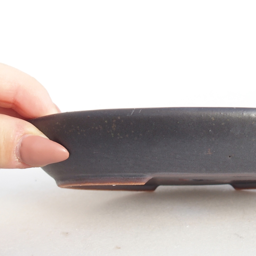 Bonsaischale aus Keramik 15,5 x 11 x 2,5 cm, grau