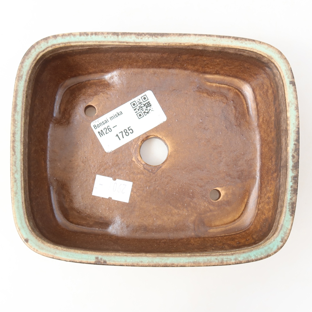 Keramik-Bonsai-Schale 14,5 x 11,5 x 4,5 cm, Farbe: grün