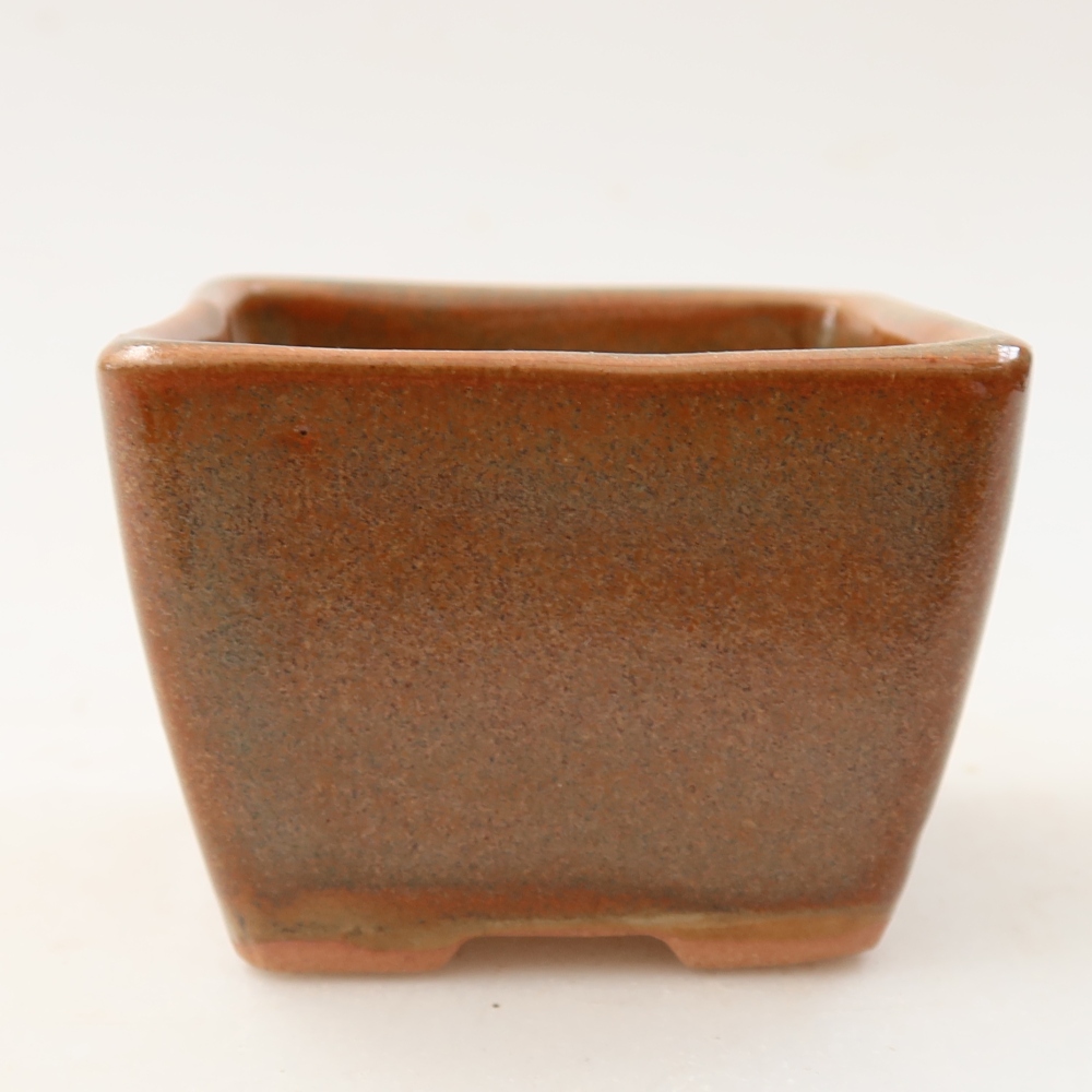 Keramik-Bonsai-Schale, 6,5 × 6,5 × 5 cm, Farbe: braun
