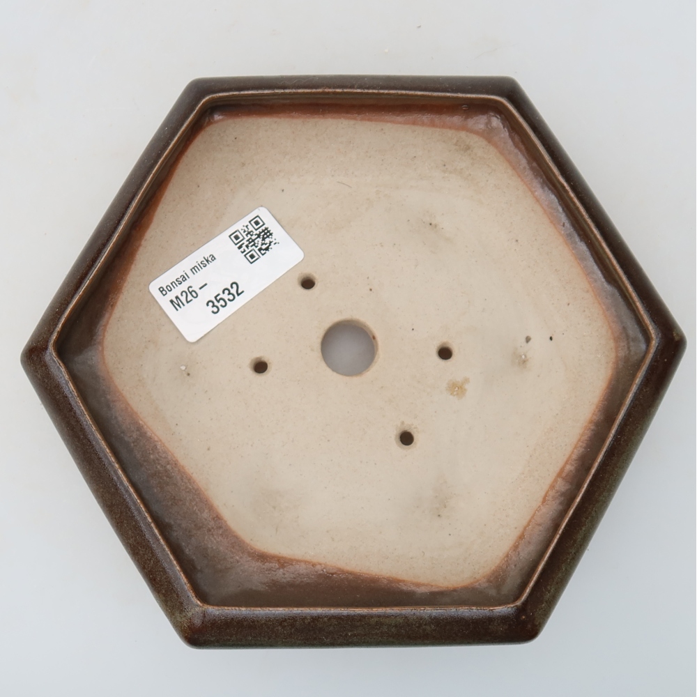 Bonsaischale aus Keramik 17 x 15 x 4 cm, braun