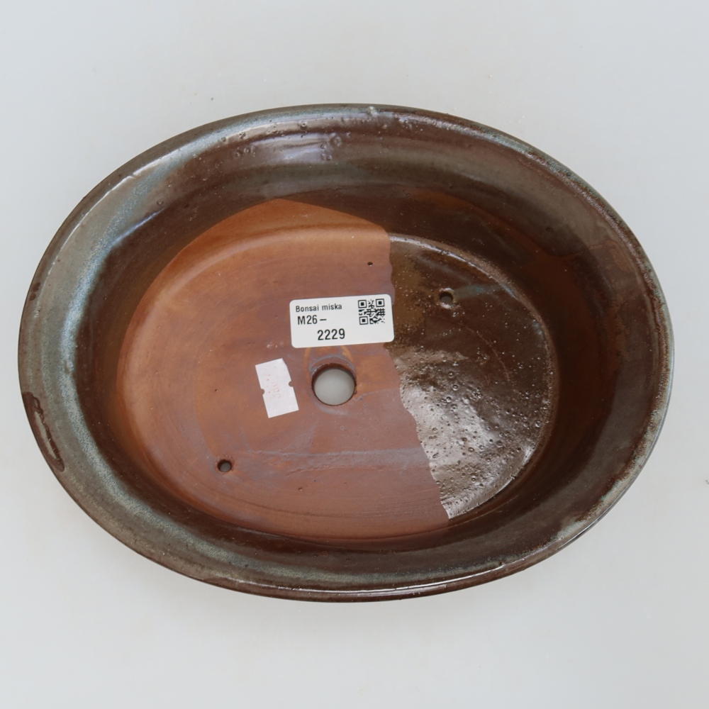 Keramik-Bonsai-Schale, 22 x 17,5 x 6,5 cm, Farbe: Braun