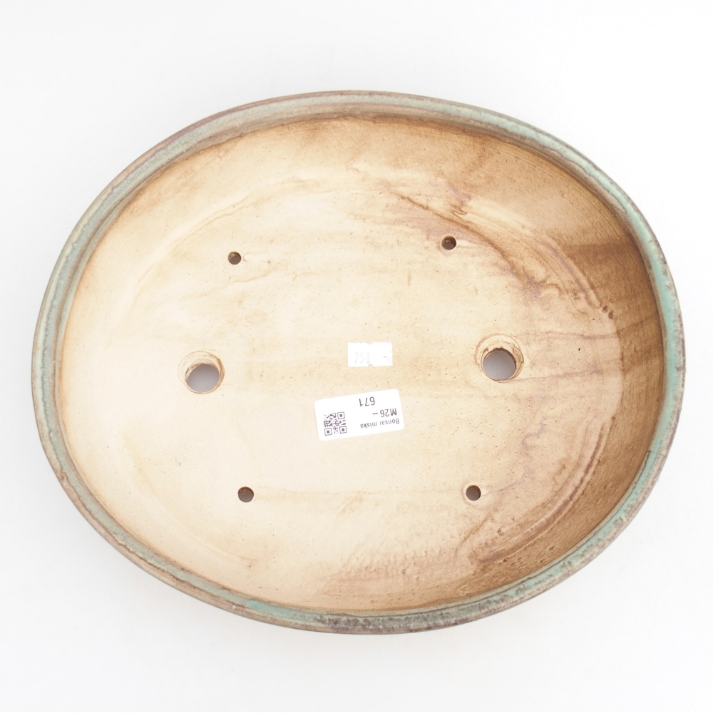 Bonsaischale aus Keramik 28,5 x 25 x 6 cm, grün