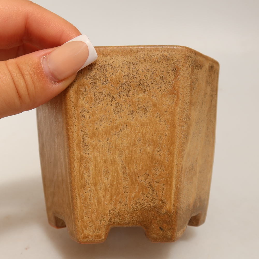 Keramik-Bonsai-Schale 9 x 8,5 x 8 cm, Farbe: Beige