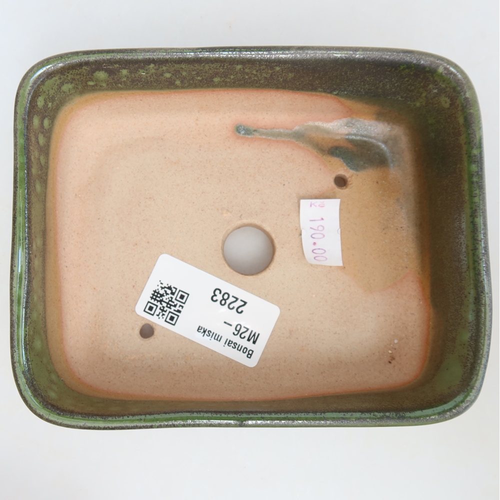 Keramik-Bonsai-Schale 12,5 x 9,5 x 4 cm, Farbe: grün