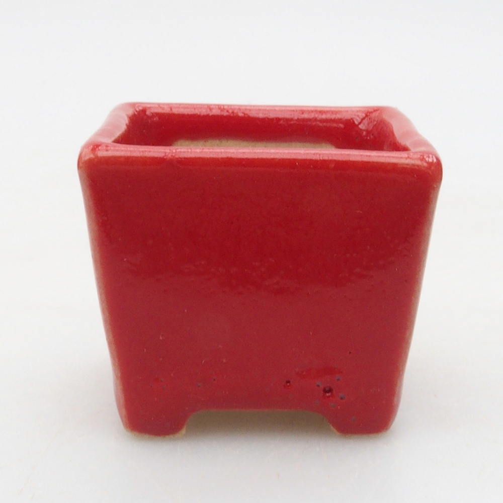 Mini-Bonsaischale 3,5 x 3,5 x 3 cm, Farbe rot