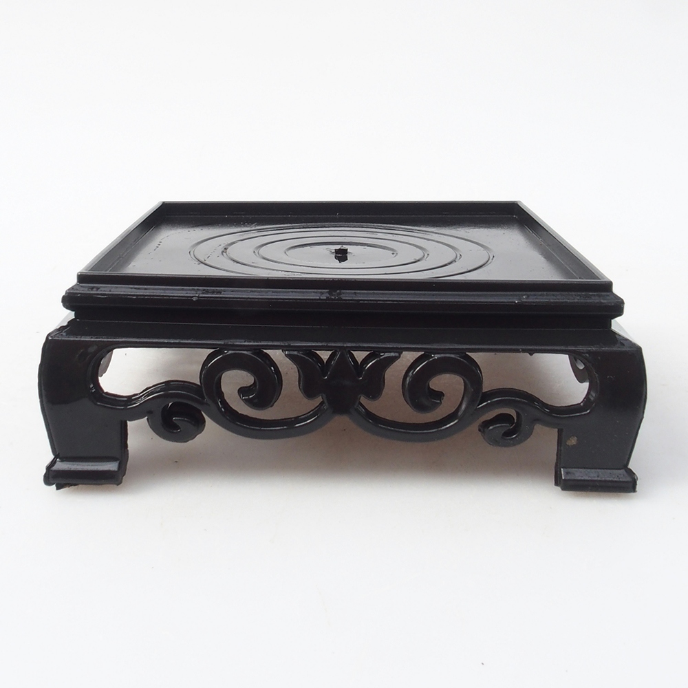 Bonsai-Tisch Kunststoff quadratisch 11 x 11 x 3,5 cm, Farbe schwarz