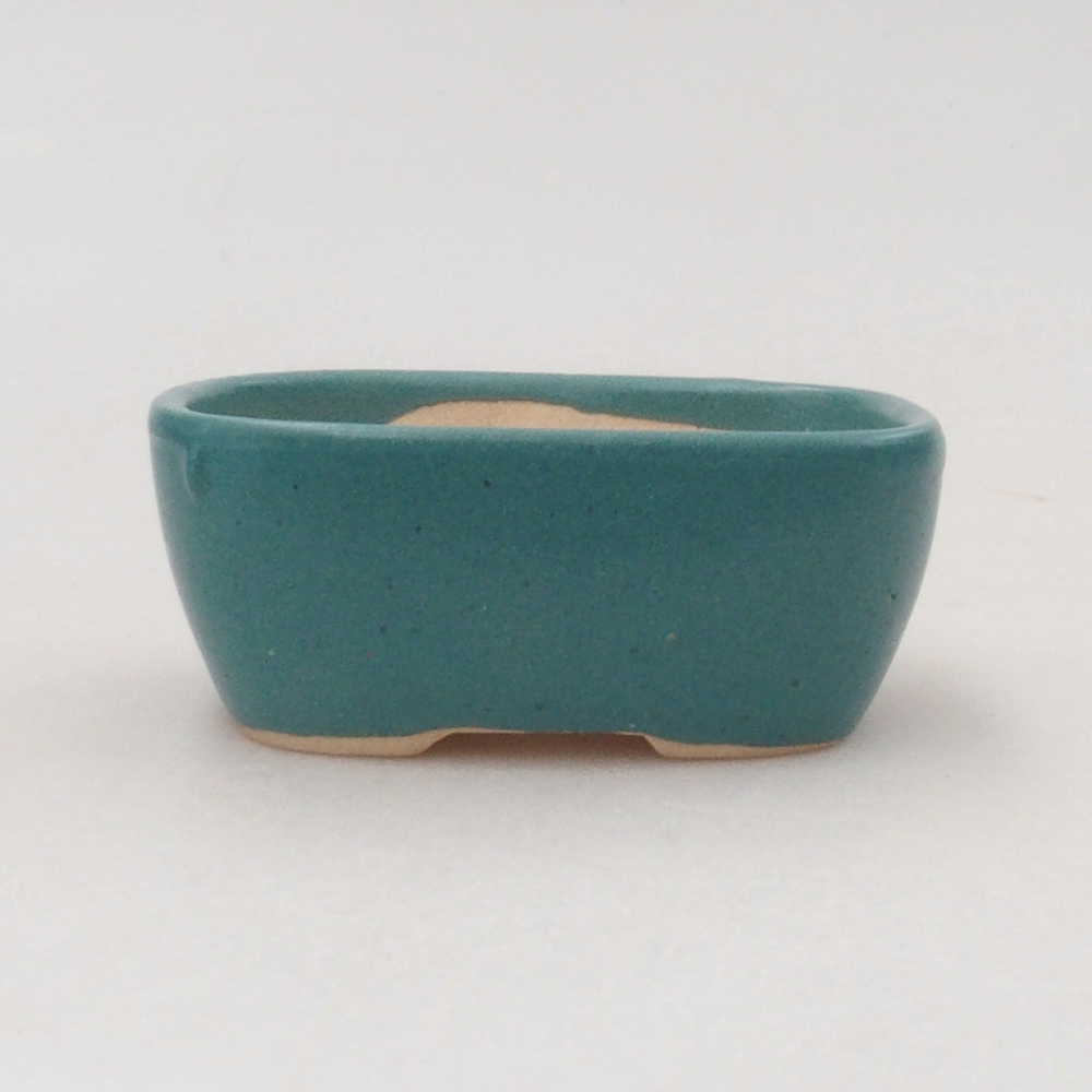 Bonsaischale aus Keramik 6,5 x 5,5 x 4 cm, Farbe blau