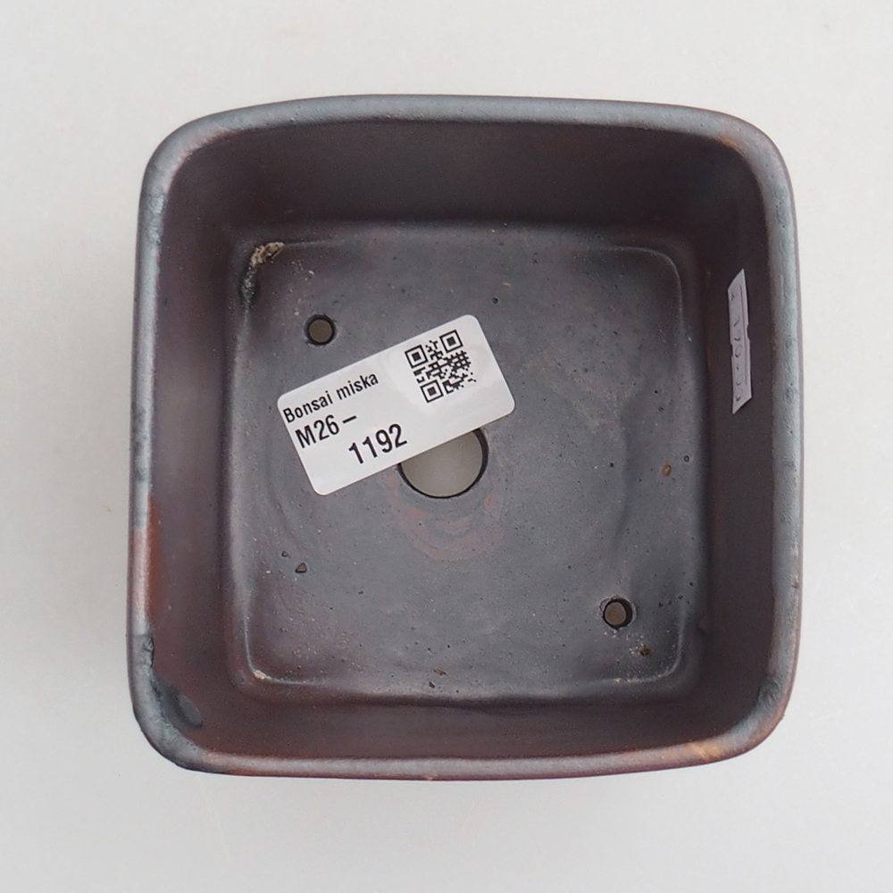 Bonsaischale aus Keramik 10 x 10 x 8 cm, metallfarben