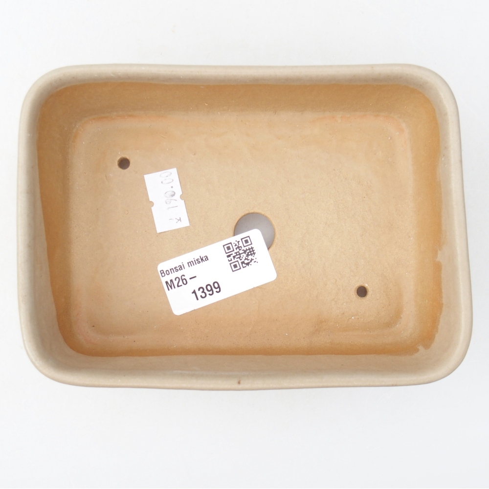 Bonsaischale aus Keramik 14,5 x 10,5 x 4,5 cm, Farbe beige
