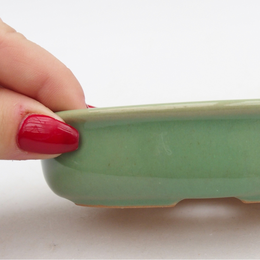 Bonsaischale aus Keramik 12 x 8,5 x 3 cm, grün