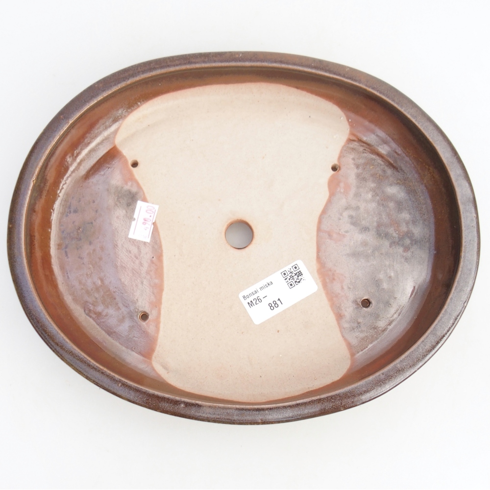 Bonsaischale aus Keramik 24,5 x 20 x 4 cm, braun