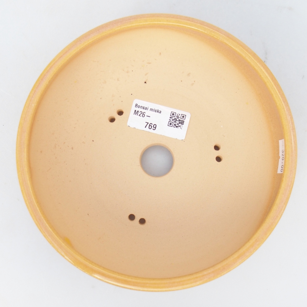 Bonsaischale aus Keramik 16,5 x 16,5 x 5,5 cm, Farbe braun-gelb