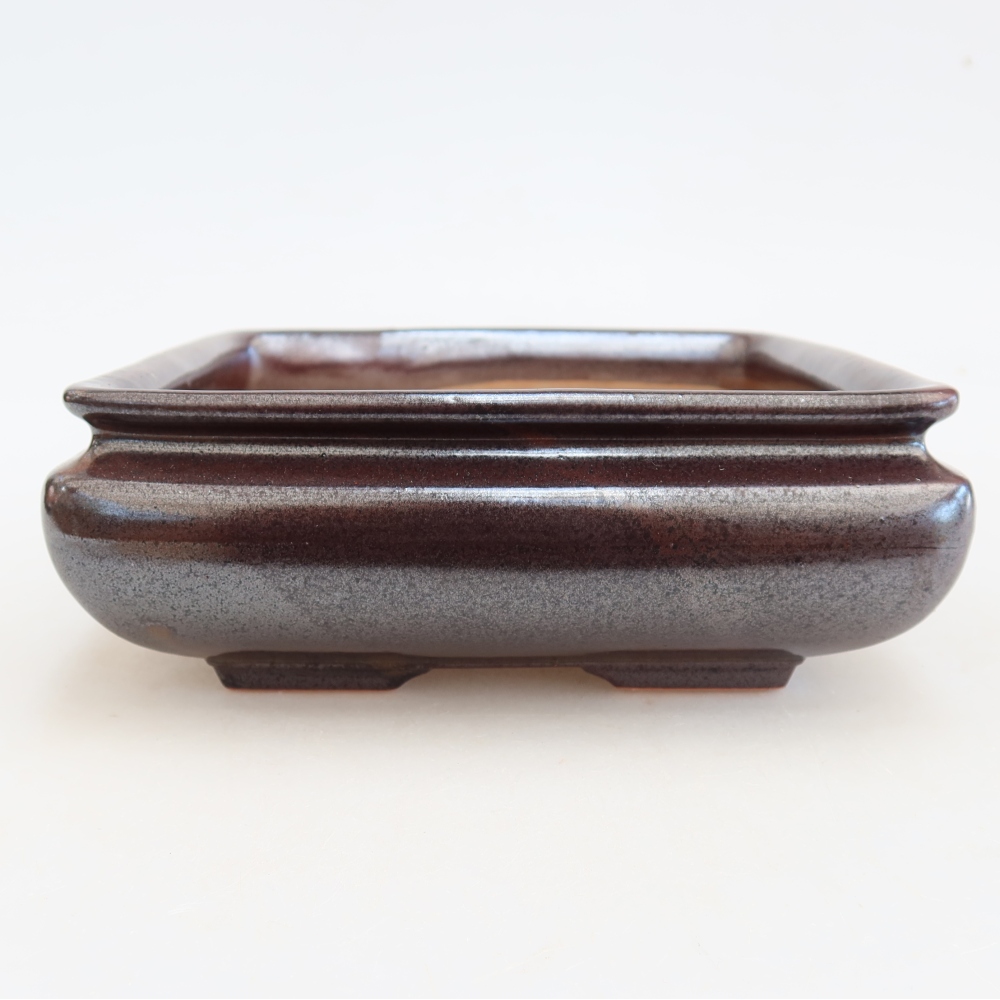 Bonsaischale aus Keramik 15,5 x 15,5 x 6 cm, braun
