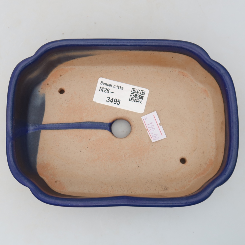 Bonsaischale aus Keramik 16 x 11,5 x 4 cm, Farbe blau