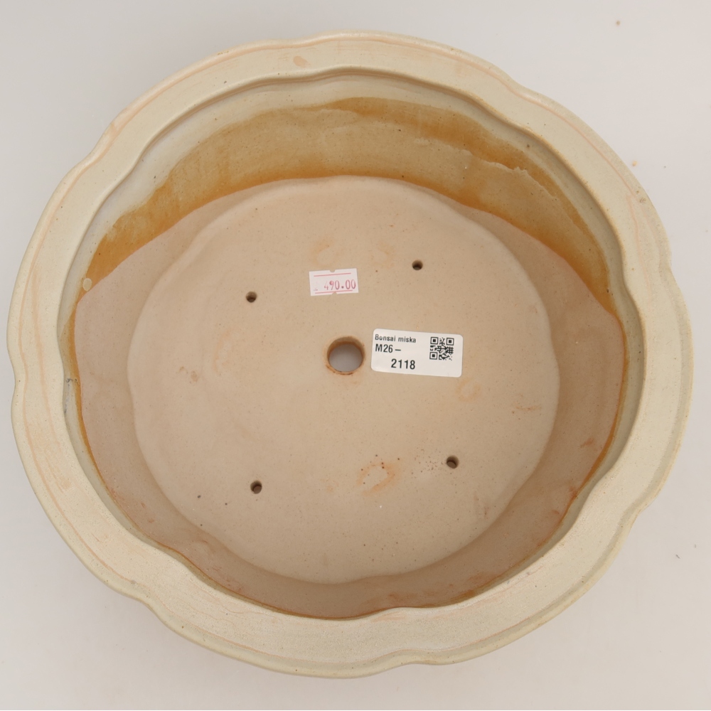 Bonsaischale aus Keramik 26 x 26 x 8 cm, Farbe beige