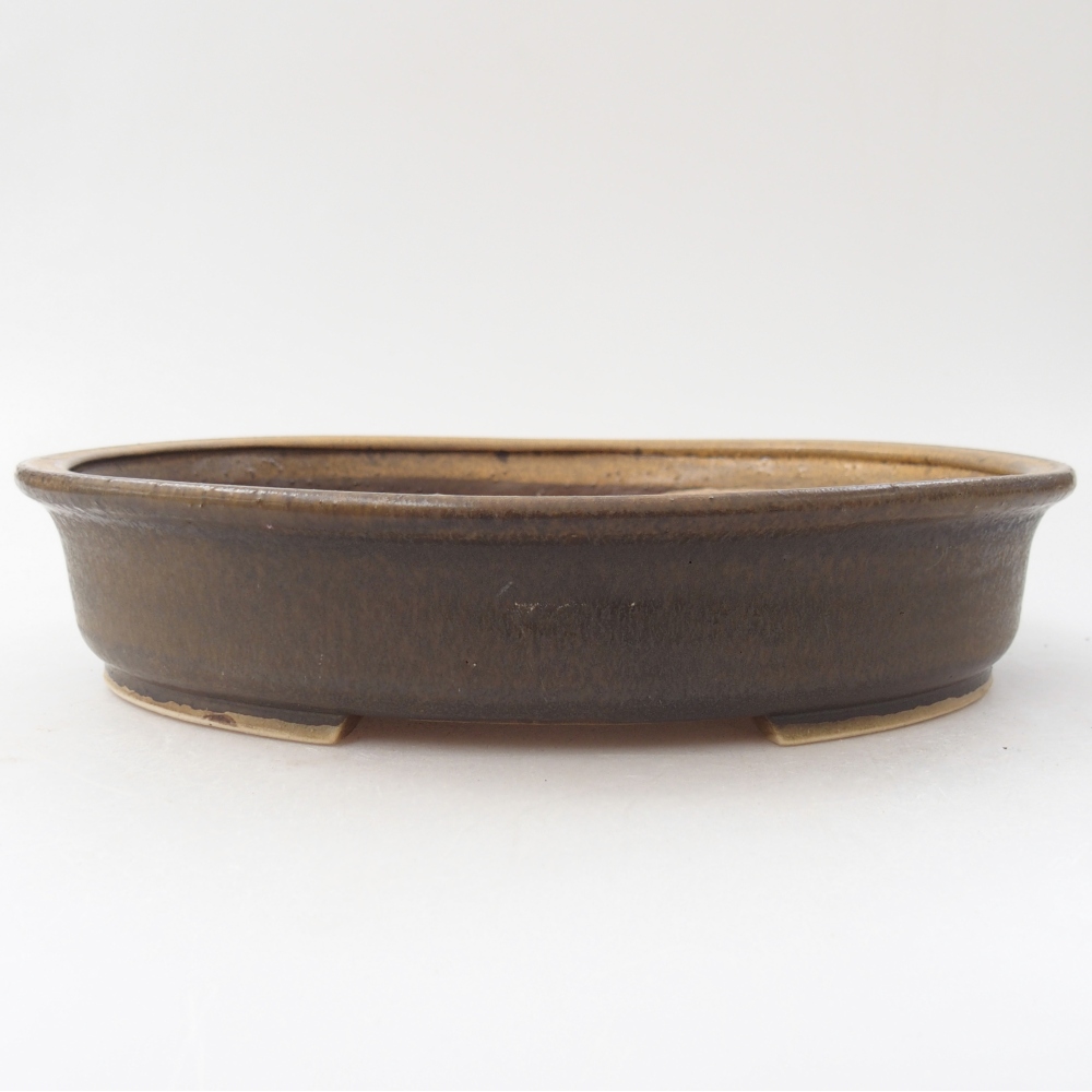 Bonsaischale aus Keramik 24 x 21 x 5 cm, braun