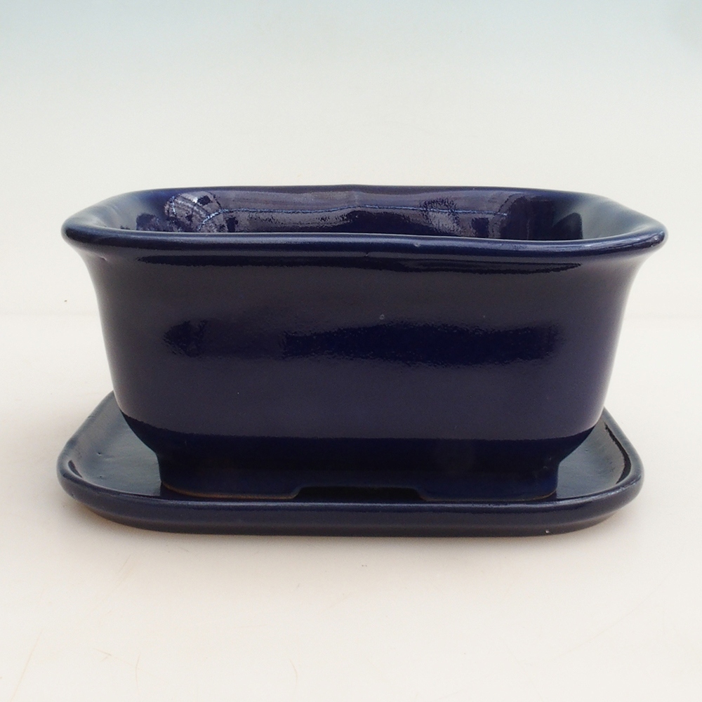 Bonsaischale + Untertasse H36 - 17 x 15 x 7,5 cm - blau
