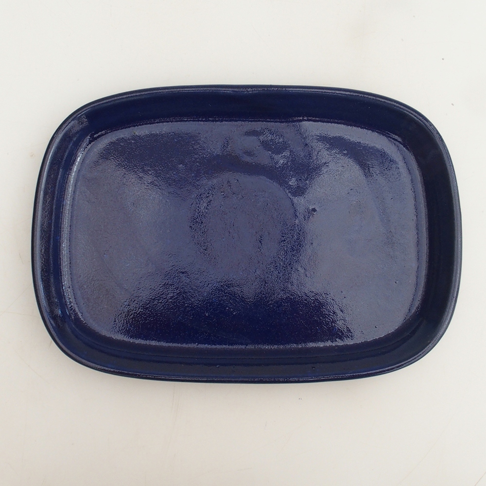 Keramische Untertasse H25 - 20,5 x 14,5 x 1,5 cm - blau